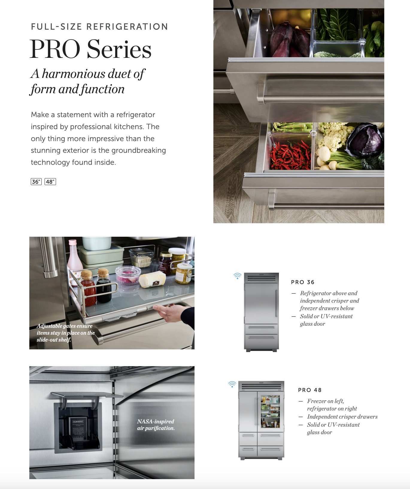 sub zero pro series fridges