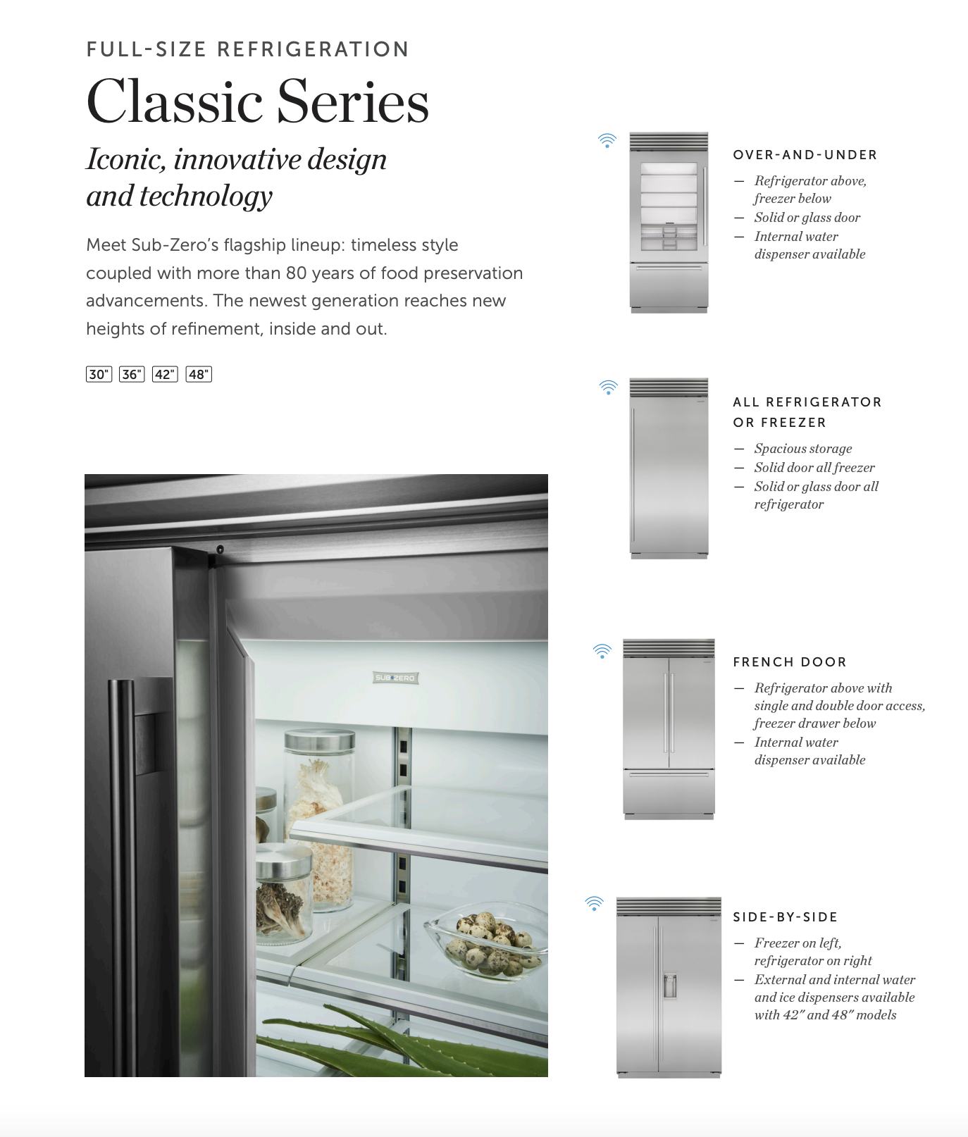 subzero refrigerator classic series info